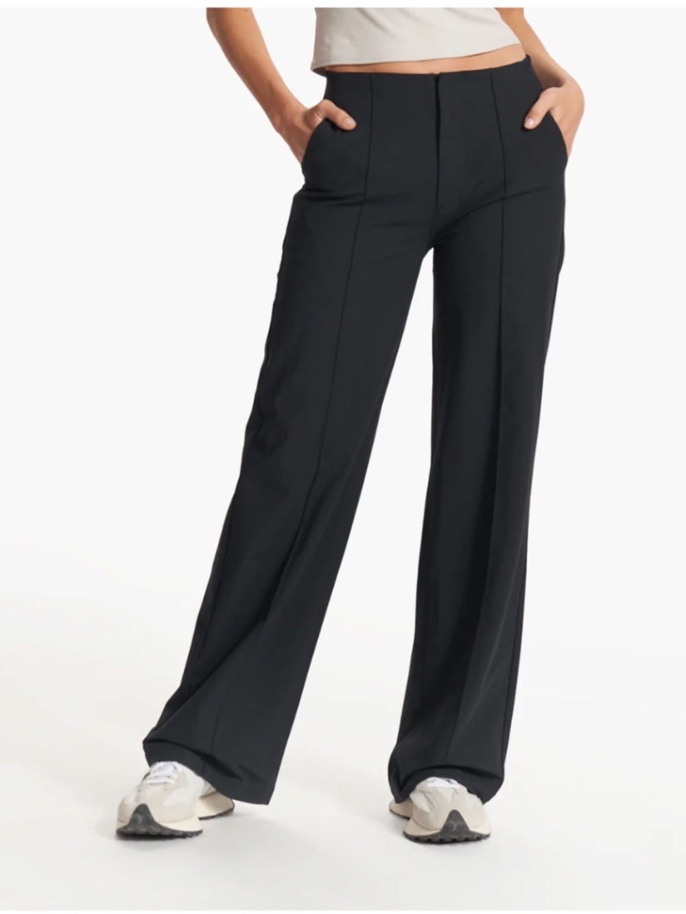 Vuori Womens Meta Wideleg Black Pants